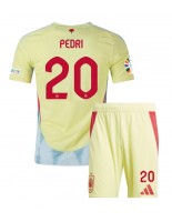 Španělsko Pedri Gonzalez #20 Venkovní dres pro děti ME 2024 Krátký Rukáv (+ trenýrky)